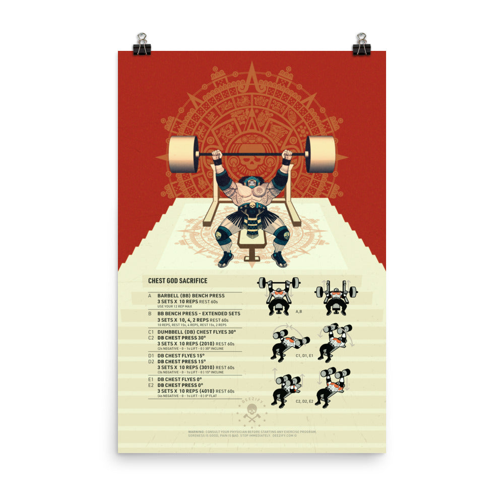 Aztec Chest God Sacrifice Poster