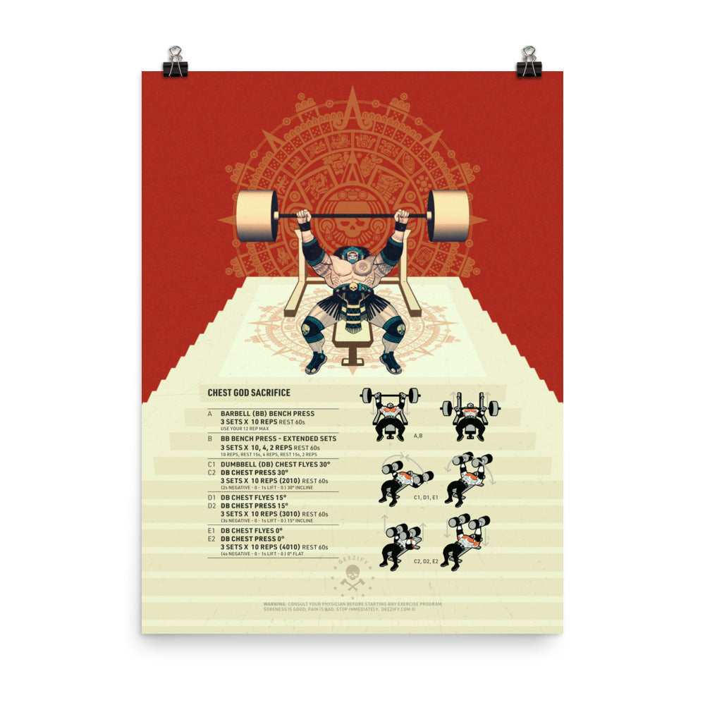 Aztec Chest God Sacrifice Poster