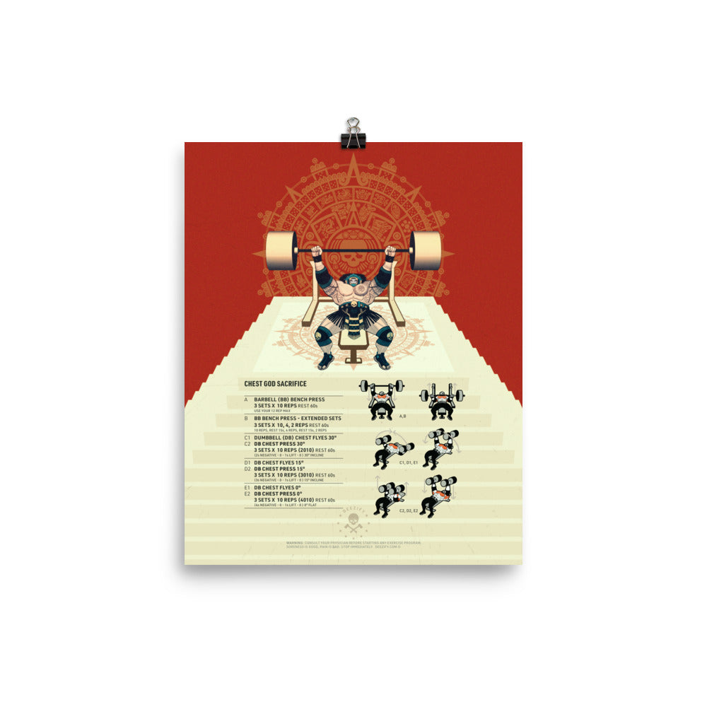 Aztec Chest God Sacrifice Poster