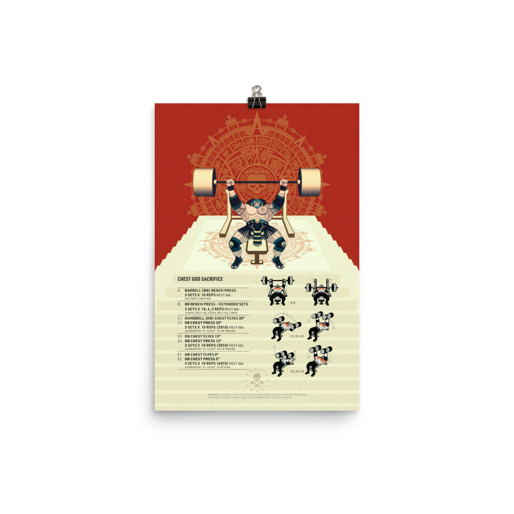 Aztec Chest God Sacrifice Poster
